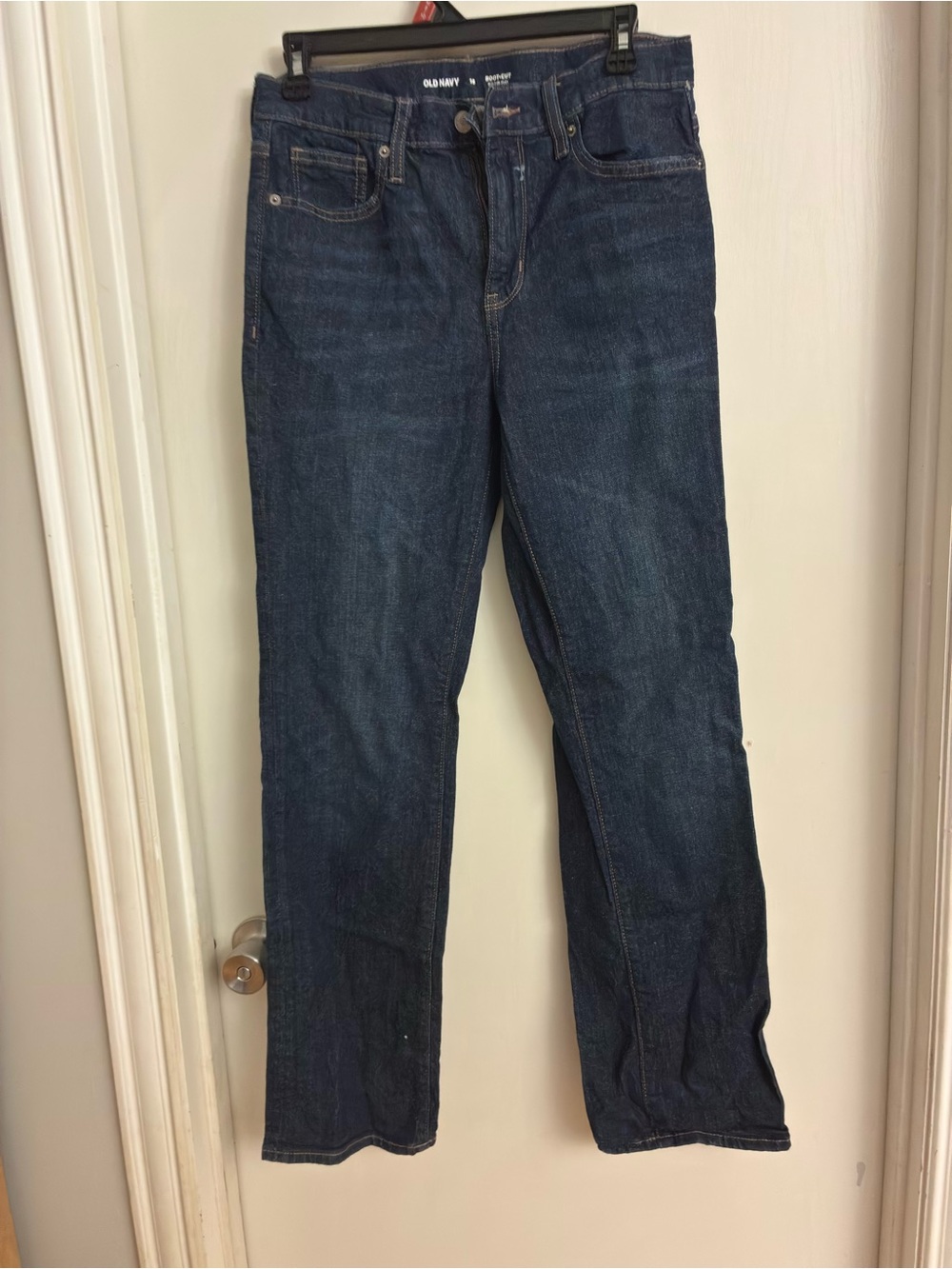 Old Navy Navy Blue Boot-Cut Jeans with Contrast Stitching